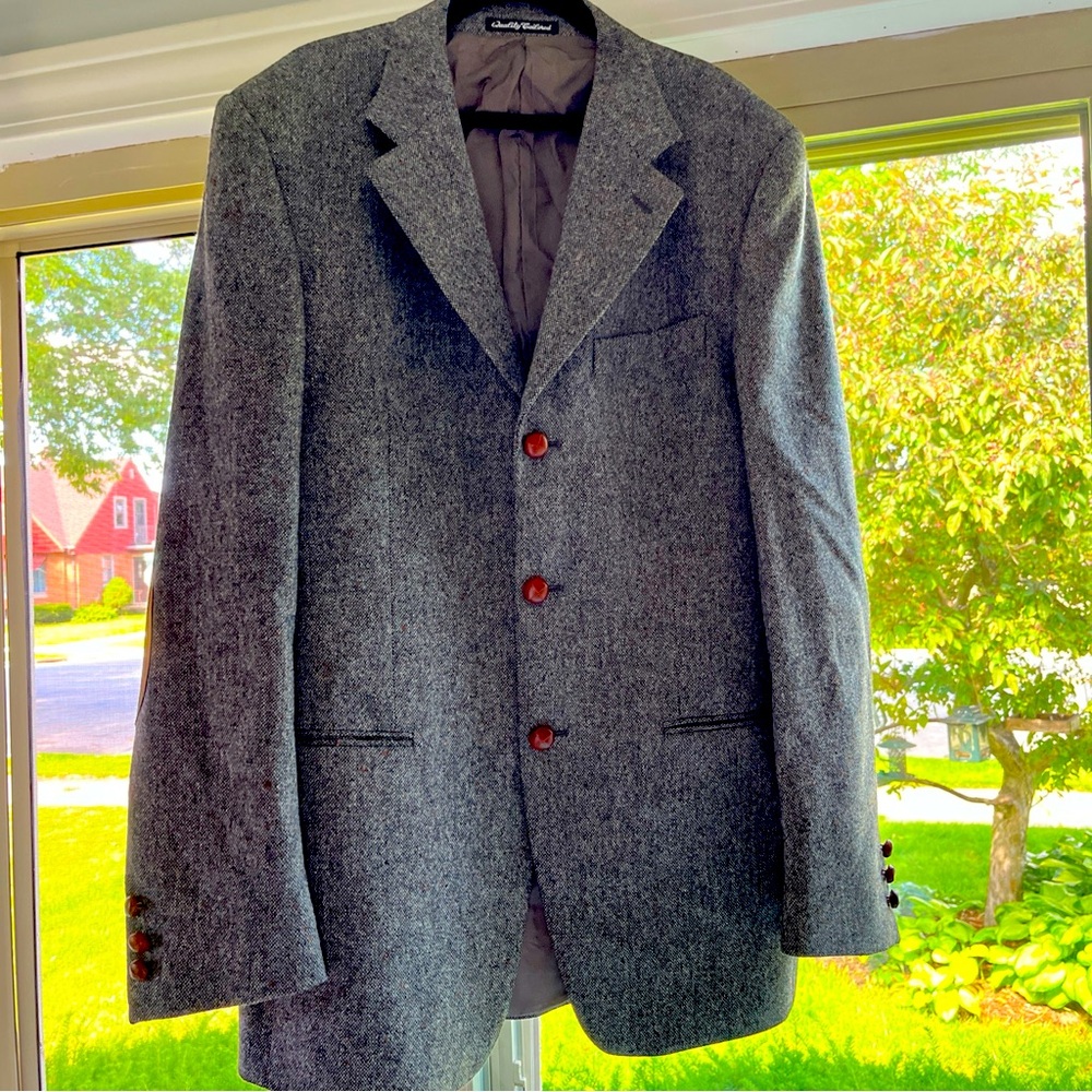Vintage Mila Schon Gray Men's Wool Blazer Dark Gray